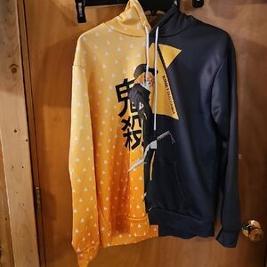 Anime Graphic Hoodie in Yellow and Black